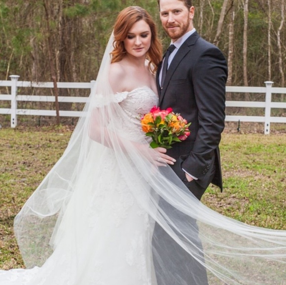 New Handmade Bridal Illusion Wedding Veil - Picture 6 of 7